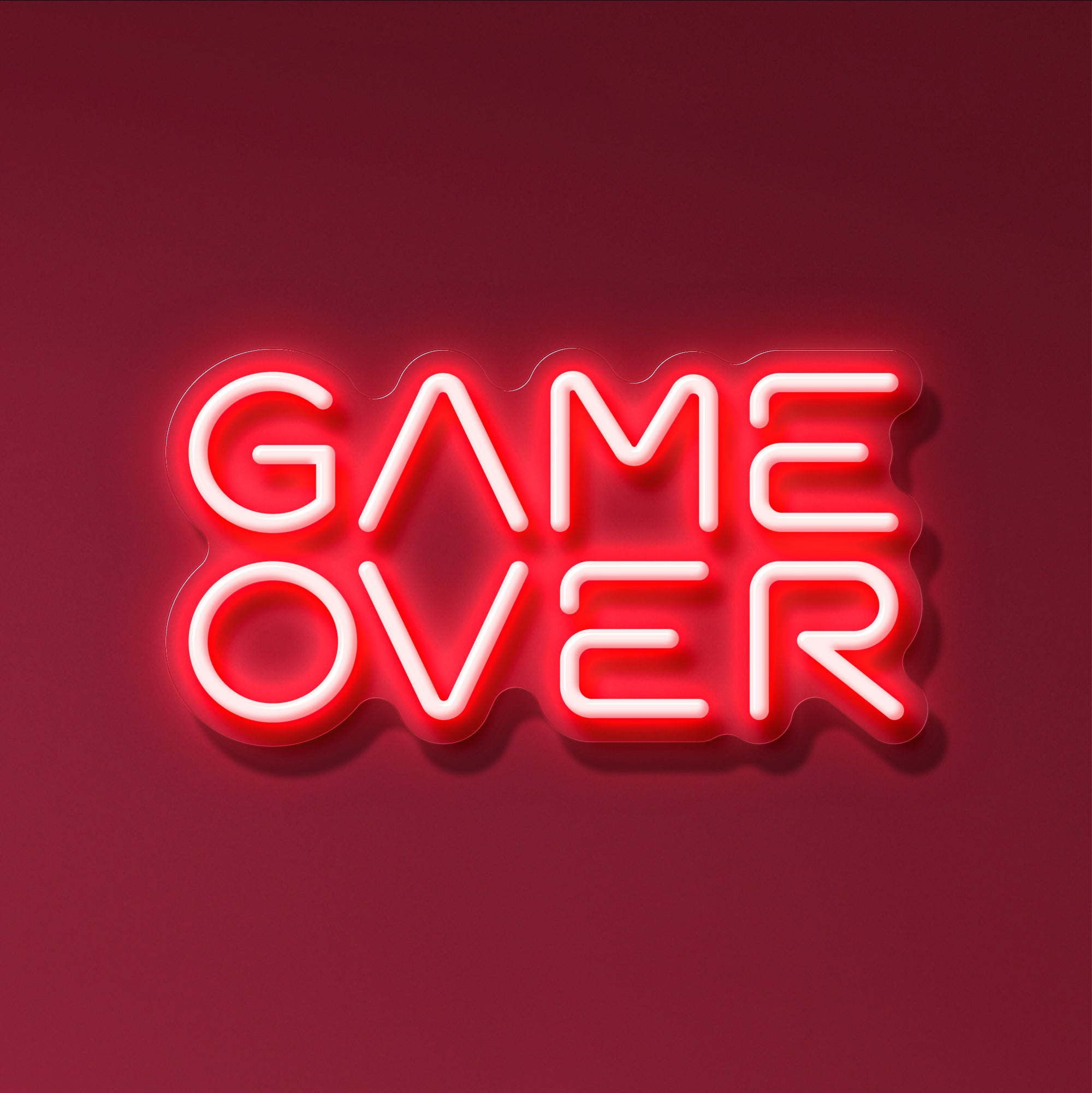 Game over glitchy sign with skull and gamepad Vector Image